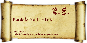 Munkácsi Elek névjegykártya